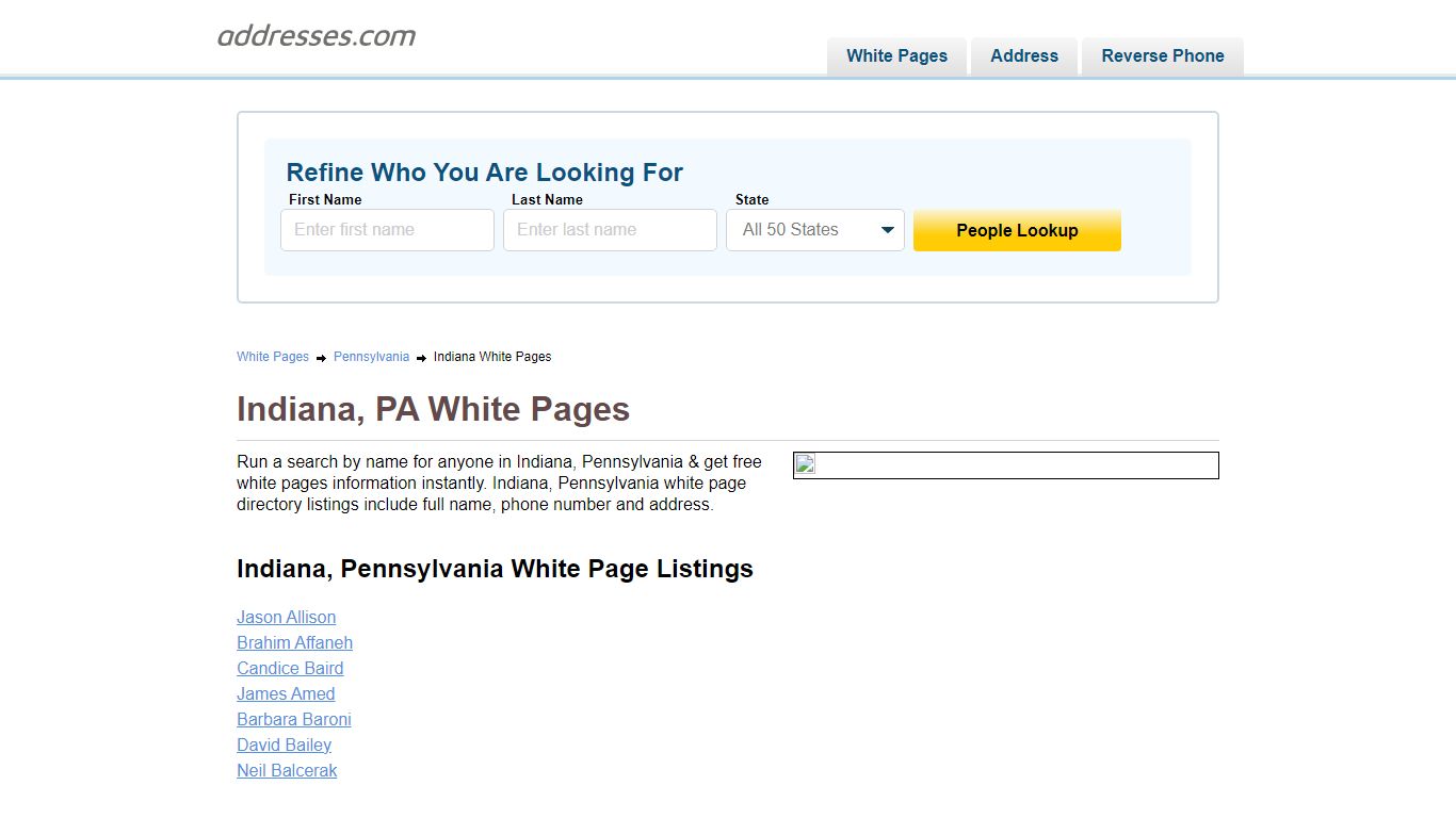 White Pages - Find People In | Addresses